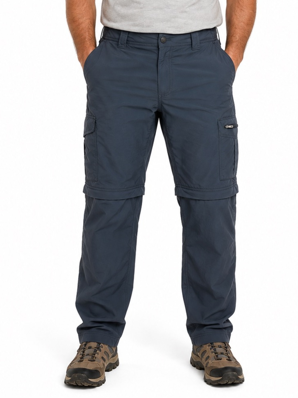 Columbia Mens 38x30 Convertible Hiking Pants Omni Shade Zip Off Cargo Gray